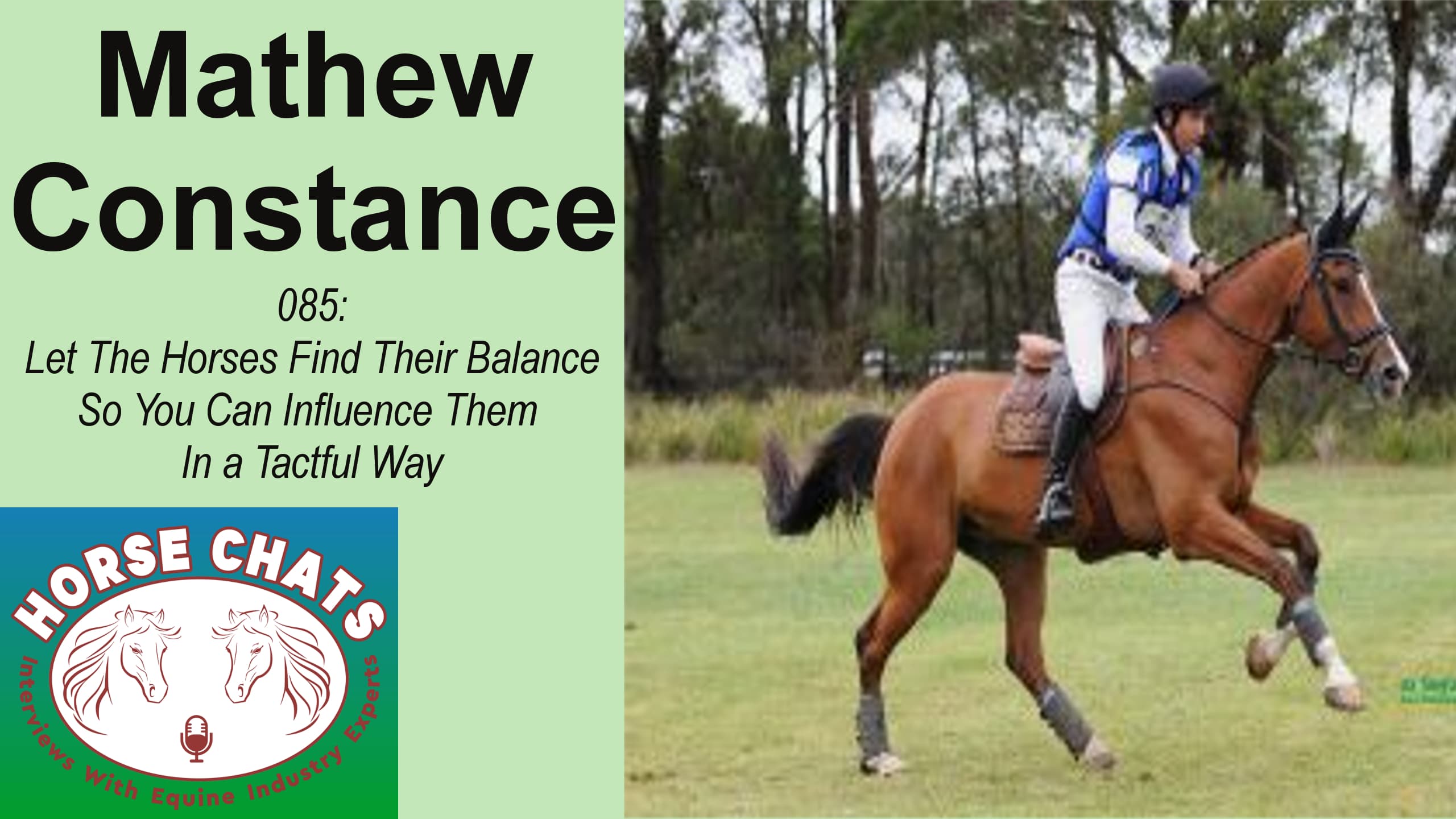0085: Mathew (Matt) Constance - The Horses Find Their Balance So You Can Influence Them In a Tactful Way cover art