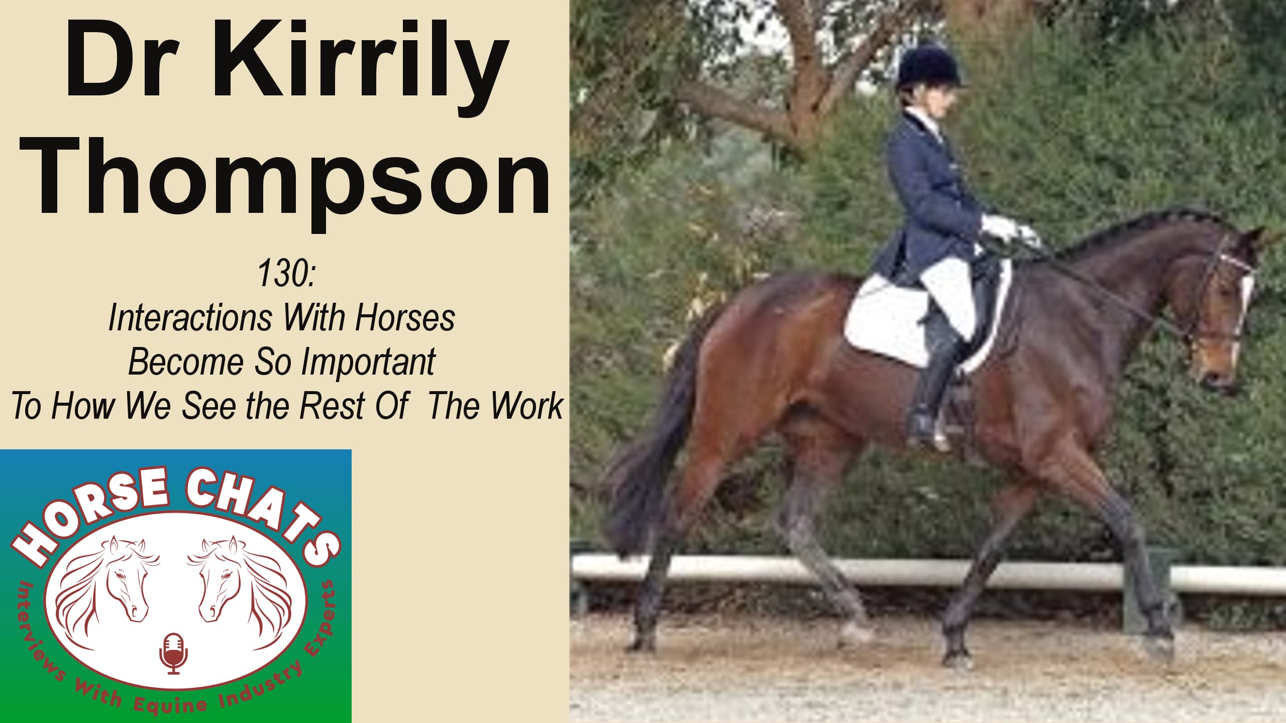0130: Dr Kirrily Thompson - Interactions With Horses Become So Important To How We See the Rest Of  The Work cover art