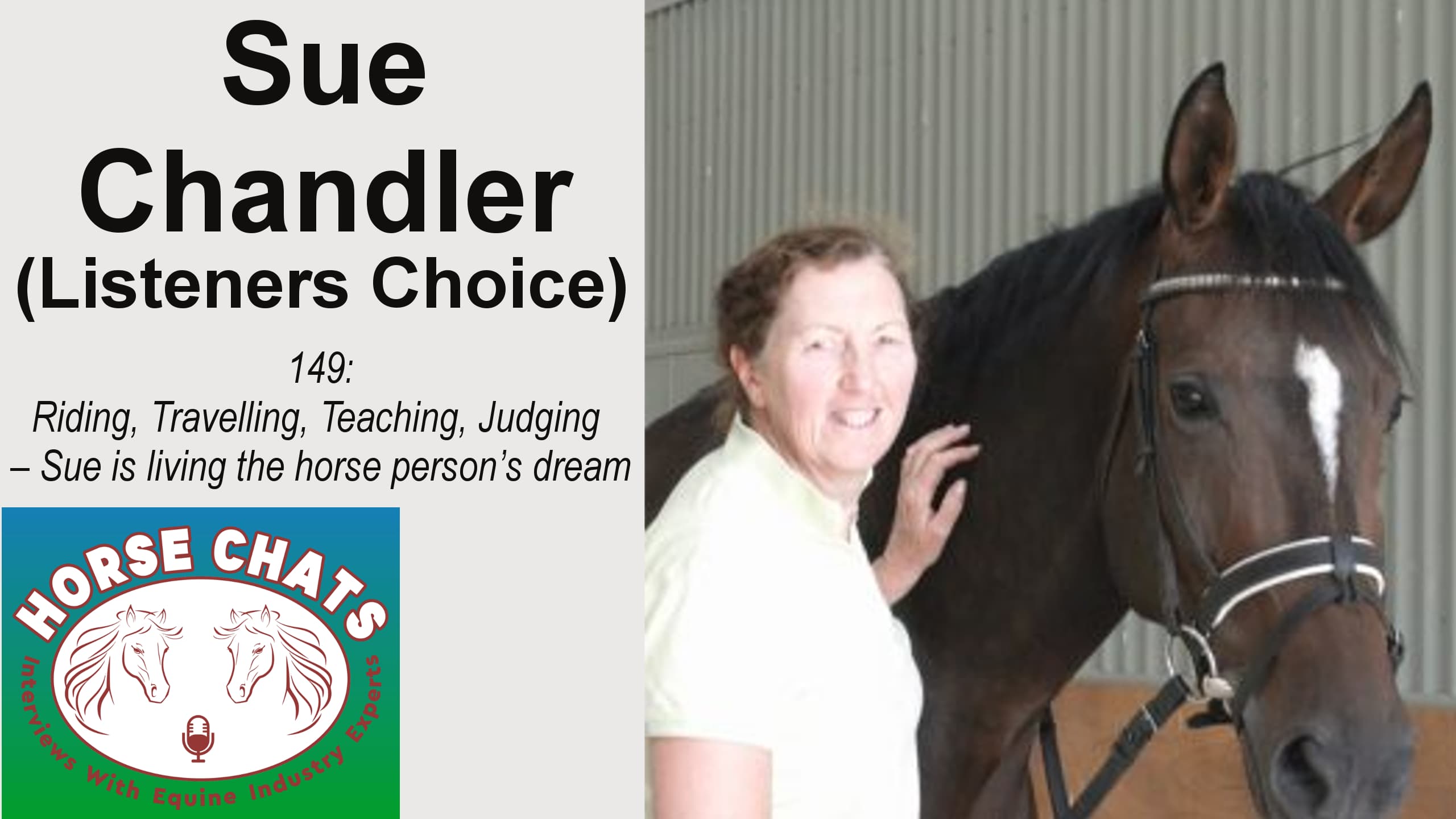 0149: Sue Chandler LC - Riding, Travelling, Teaching, Judging - Sue is living the horse person's dream cover art