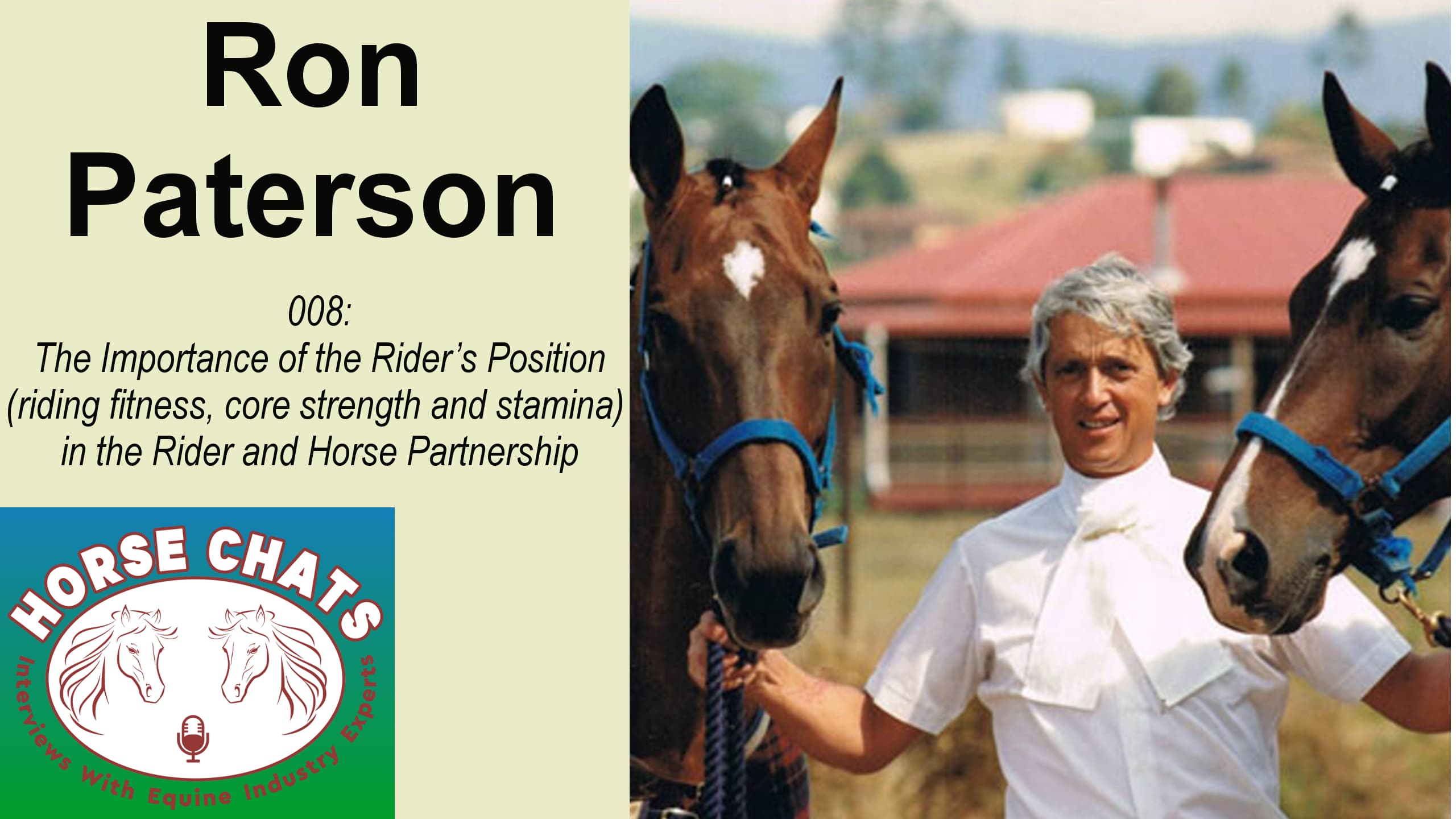 0008: Ron Paterson - The Importance of the Rider's Position (including riding fitness, core strength and stamina) in the Rider and Horse Partnership cover art